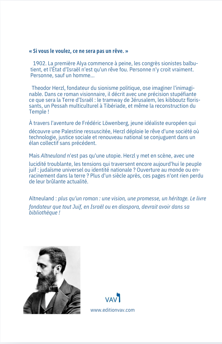 Altneuland – Terre ancienne, terre nouvelle – Theodor Herzl