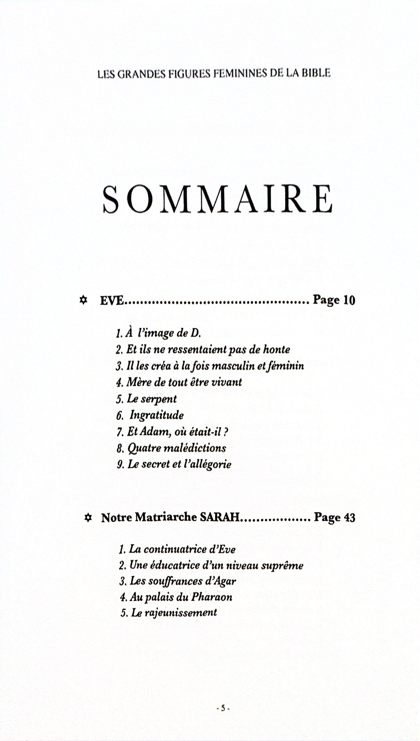 Les grandes figures feminines de la Bible