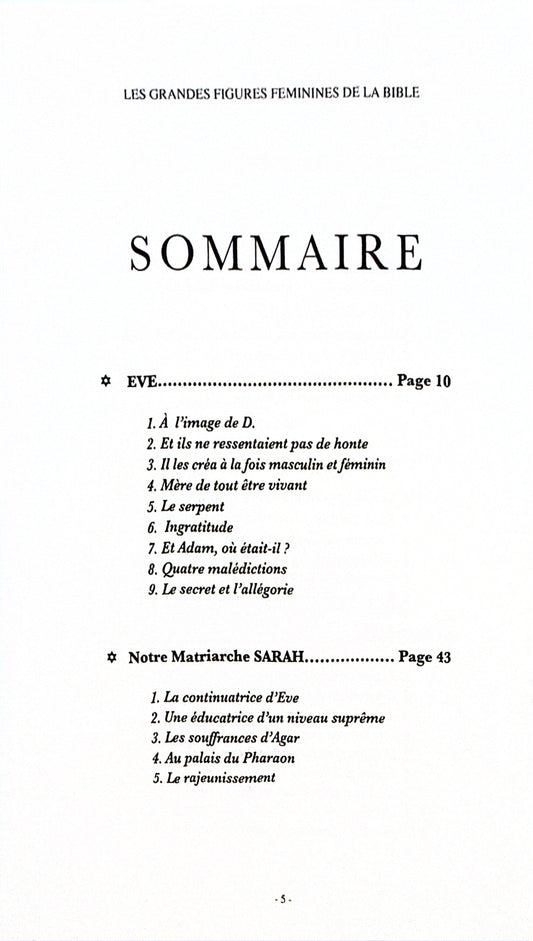 Les grandes figures feminines de la Bible