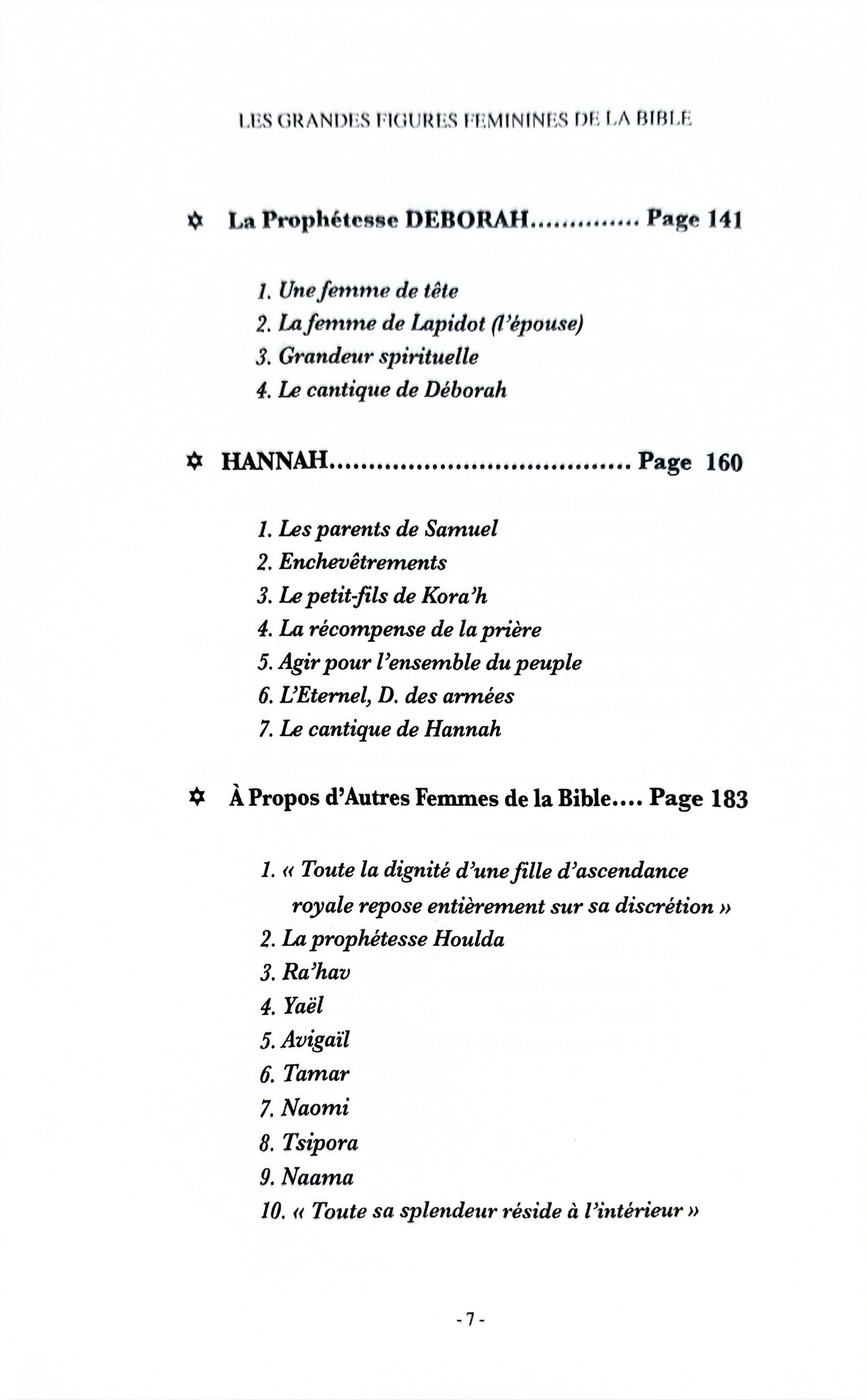 Les grandes figures feminines de la Bible