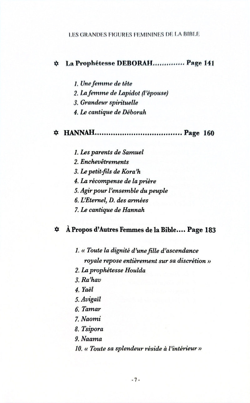 Les grandes figures feminines de la Bible