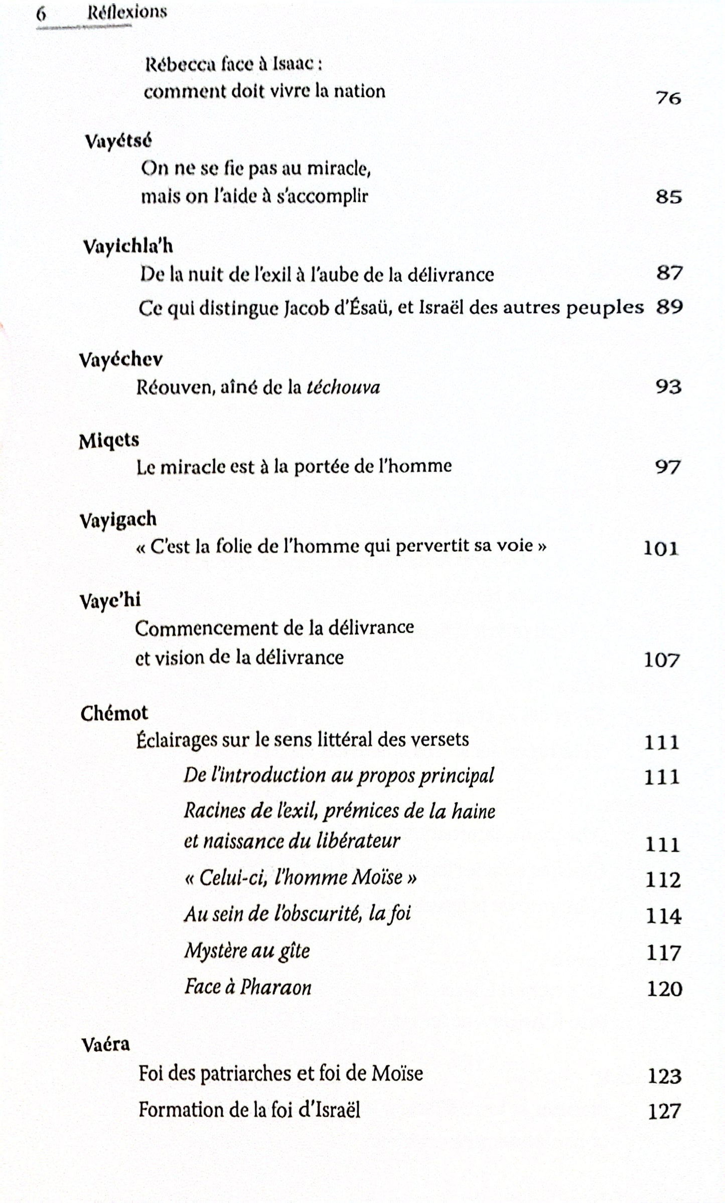 Réflexions sur le sens profond de la Torah - commmentaire de la section hebdomadaire du Pentateuque
