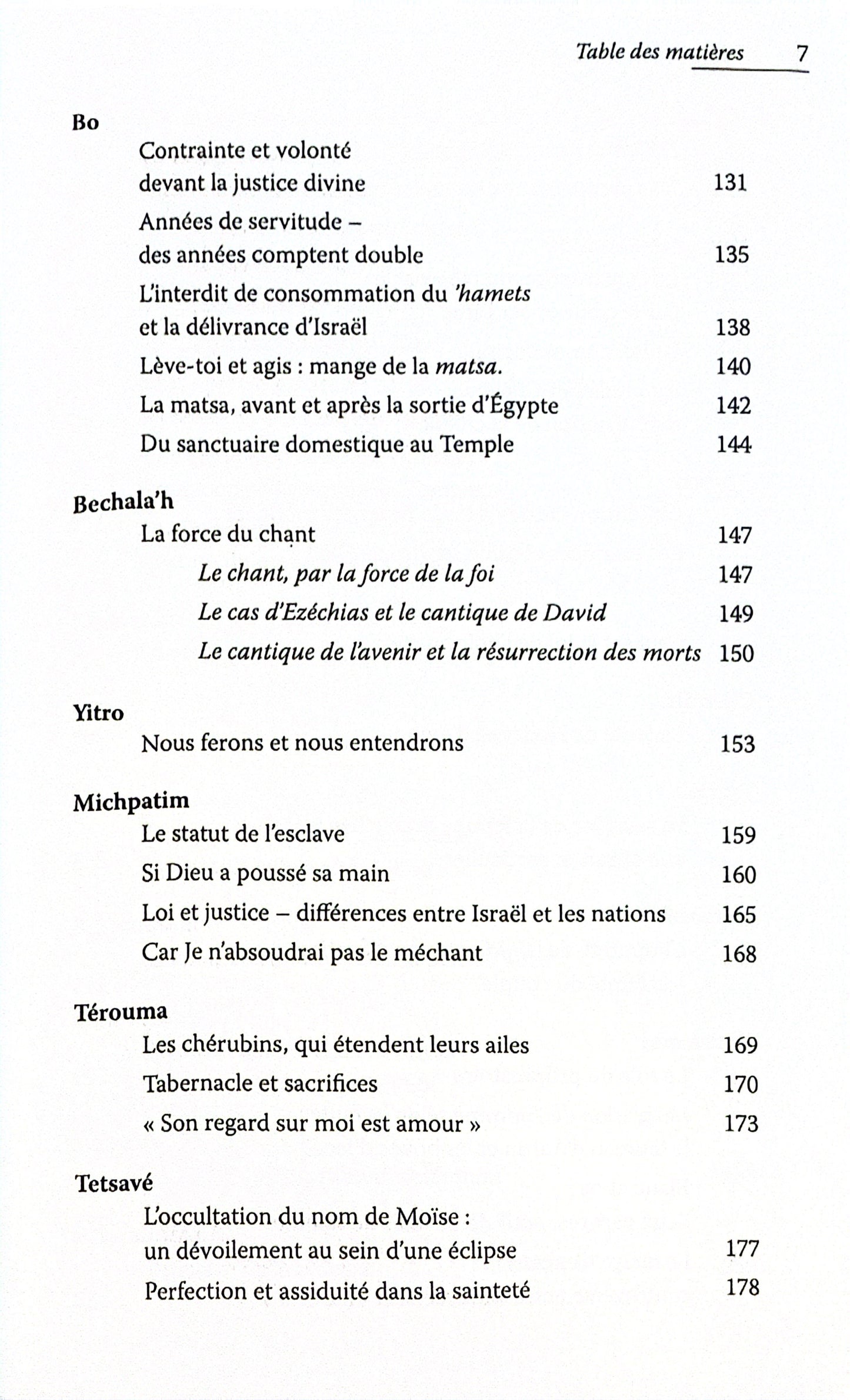 Réflexions sur le sens profond de la Torah - commmentaire de la section hebdomadaire du Pentateuque