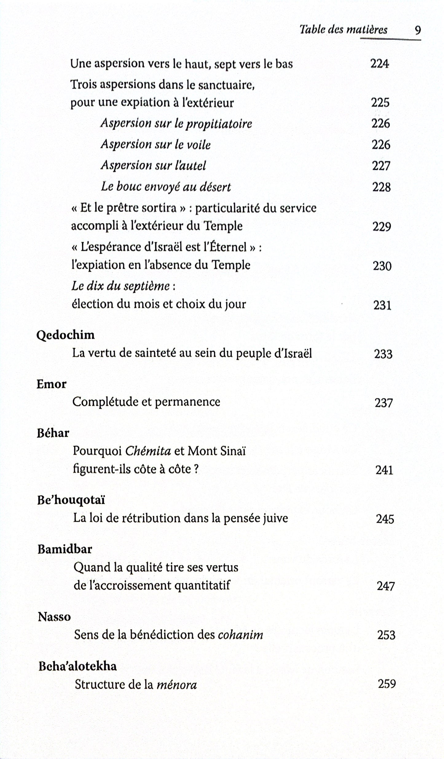 Réflexions sur le sens profond de la Torah - commmentaire de la section hebdomadaire du Pentateuque