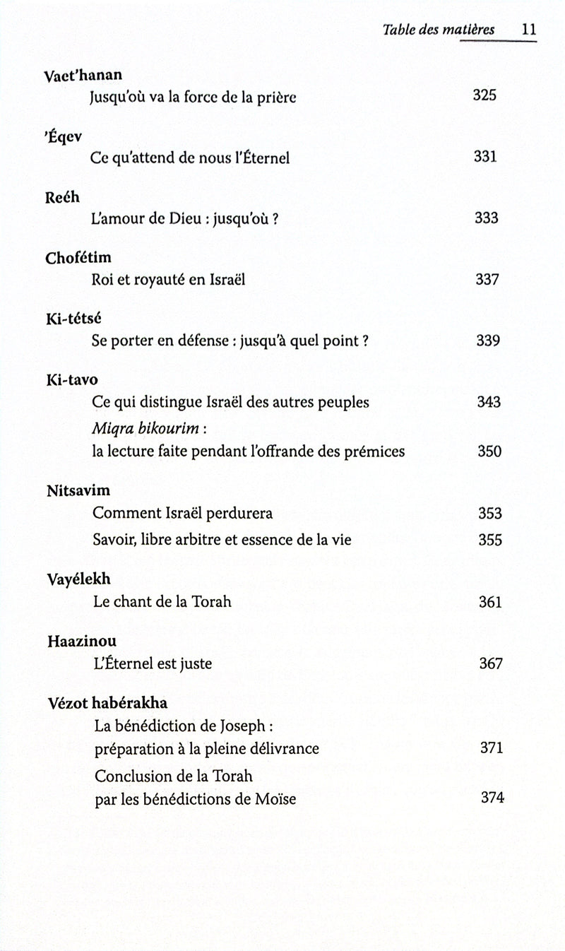 Réflexions sur le sens profond de la Torah - commmentaire de la section hebdomadaire du Pentateuque